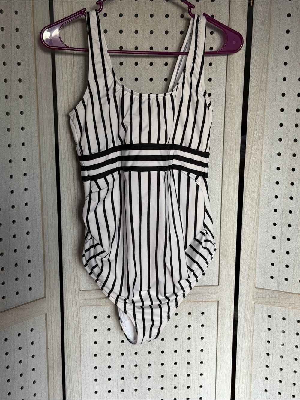 ASOS Black and White Vertical Stripe One-Piece